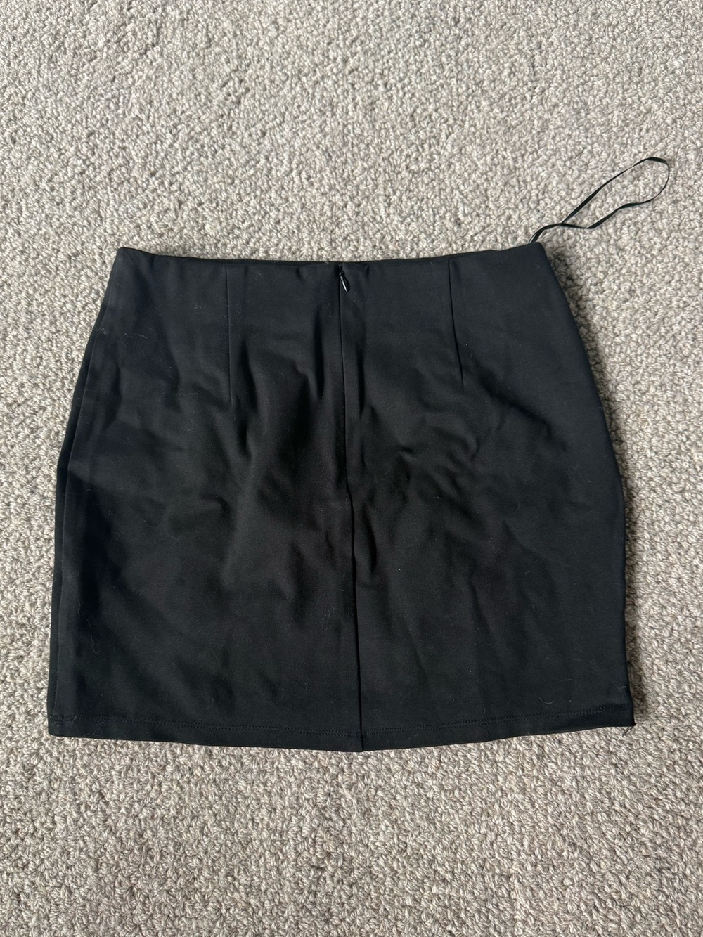 Black Mini Skirt with White Lace-Up Trim - Picture 2 of 2